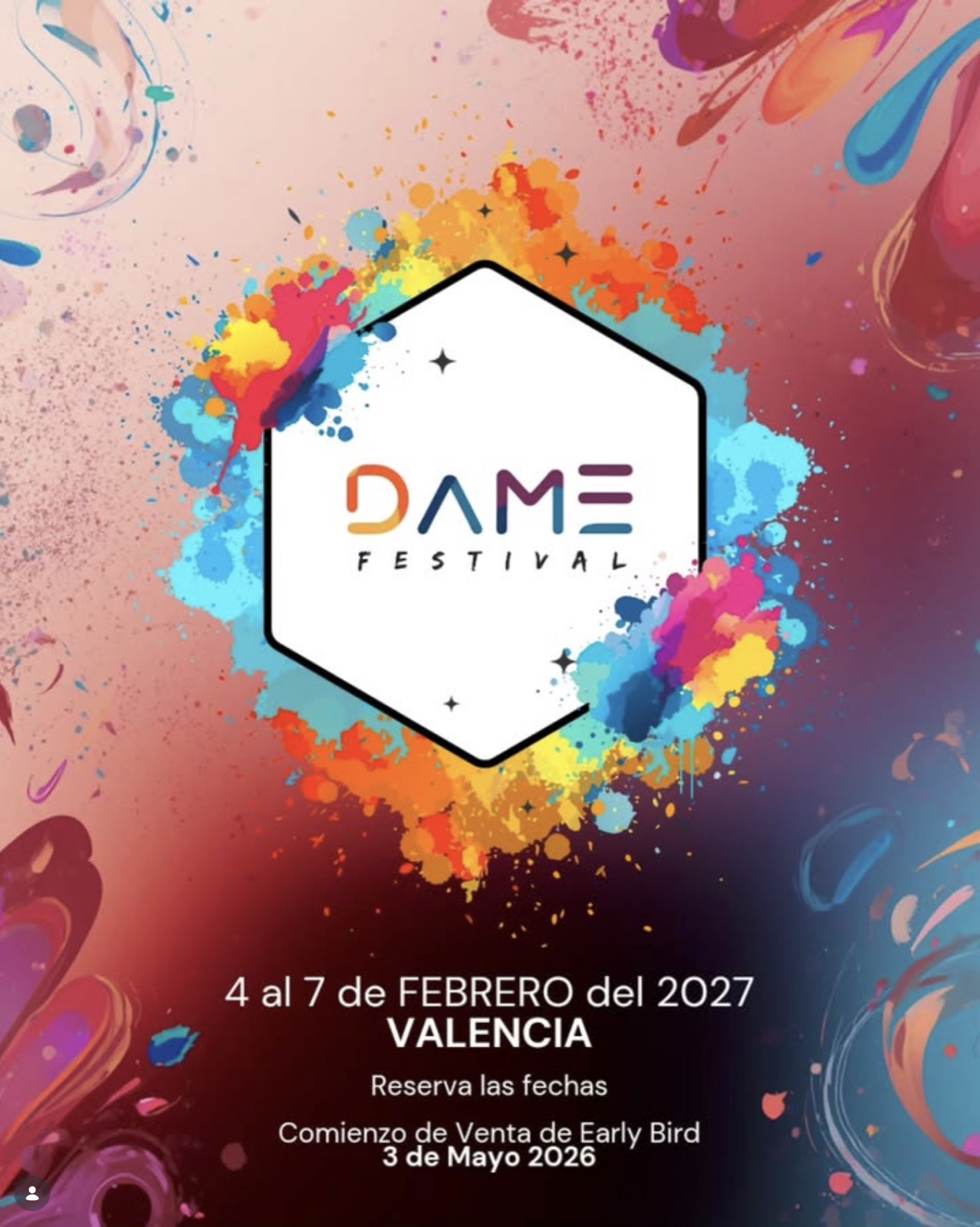 Official poster for Dame Festival 2027, Valencia, Spain