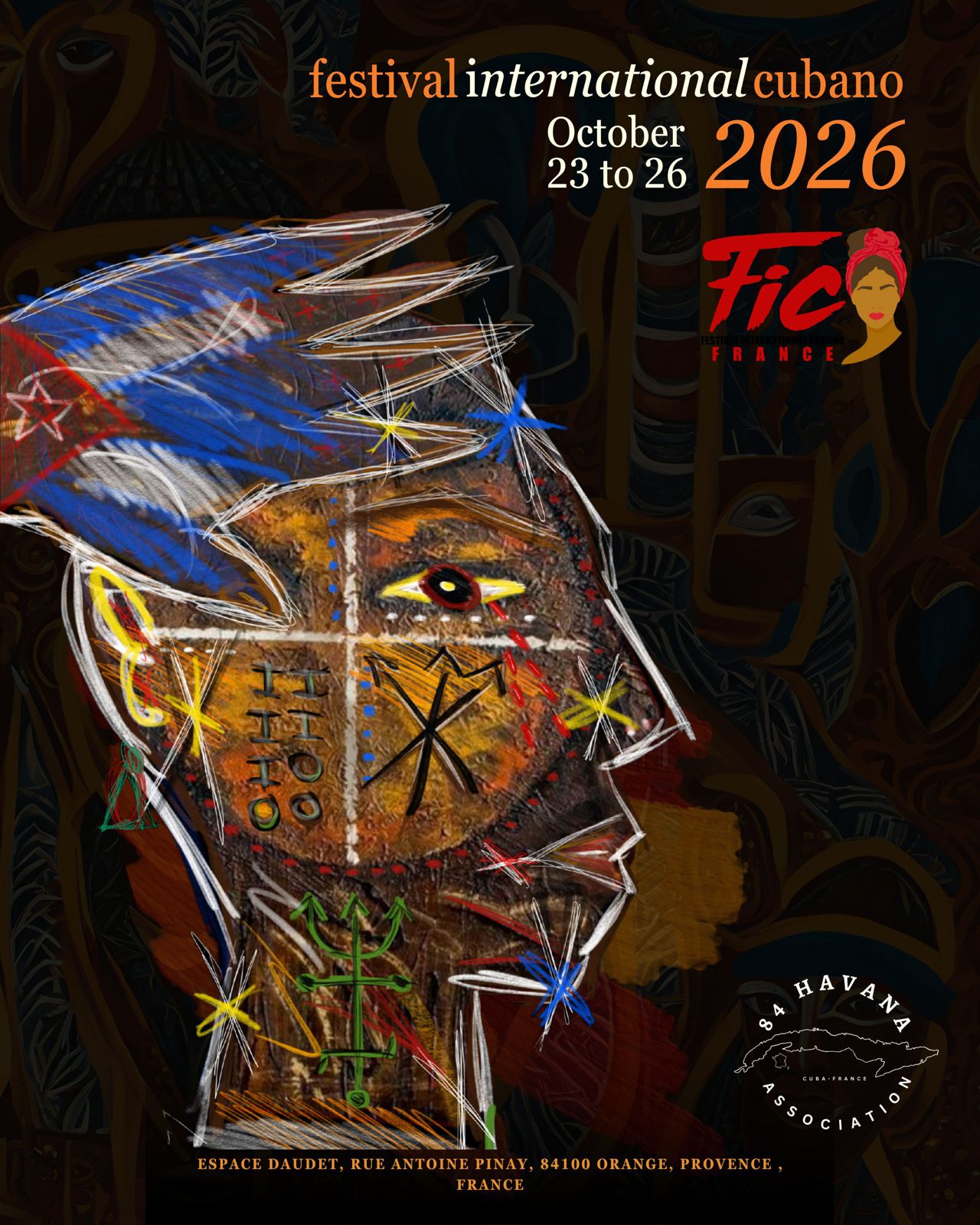 Official poster for Festival International Cubano 2026, Orange, France