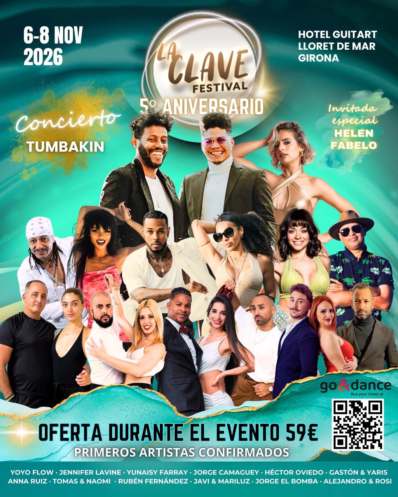 Official poster for La Clave Festival 2026, Lloret Del Mar, Spain