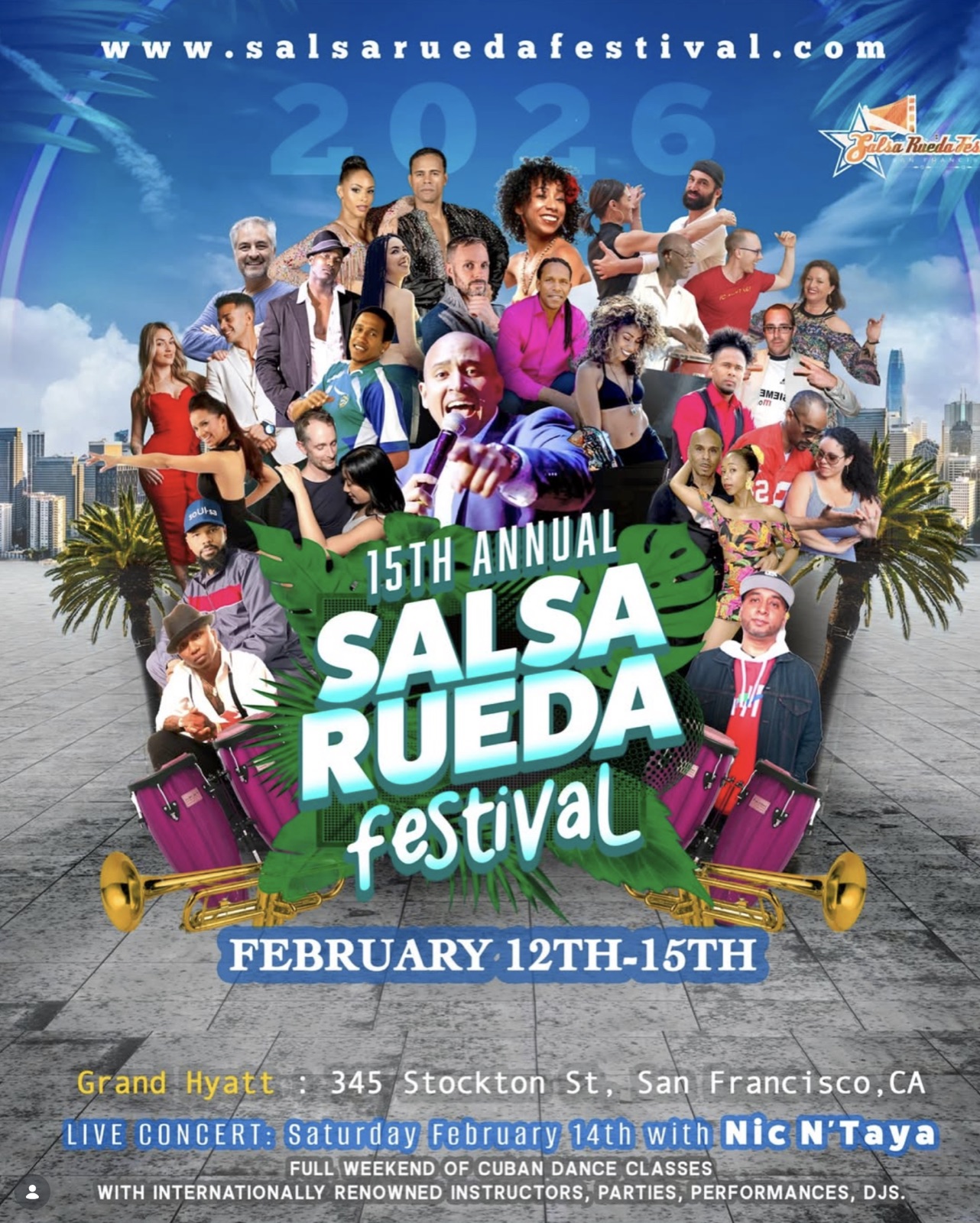 Official poster for Salsa Rueda Festival 2027, San Francisco, CA, USA