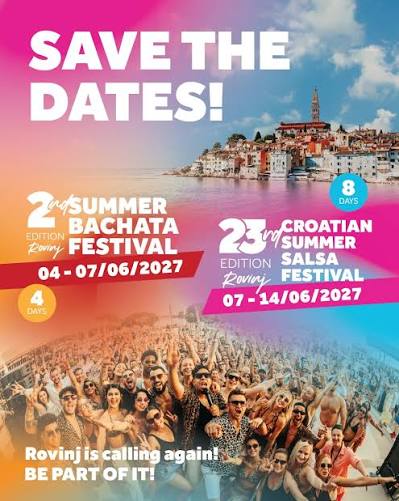 Official poster for Croatian Salsa Festival 2027, Rovinj, Croatia